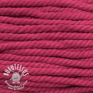 Cordon coton macramé 12 mm fuchsia