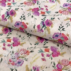 Tissu coton VOILE Bouqeut flowers digital print