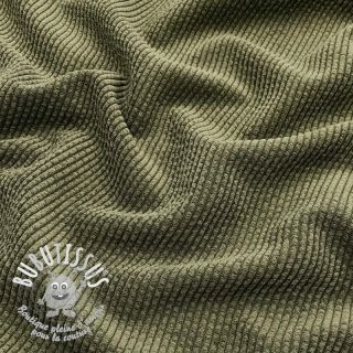 Tissu velours cotelé BUBBLE army green