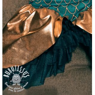 Tulle pour jupe tutu ROYAL SPARKLE petrol gold