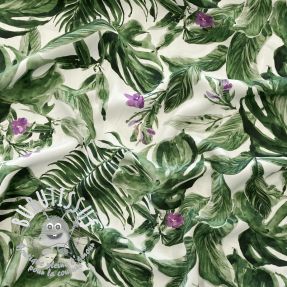 Viscose RADIANCE Jungle flowers green digital print