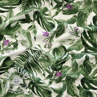 Viscose RADIANCE Jungle flowers green digital print