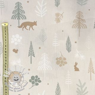 Tissu déco premium Cold forest animals