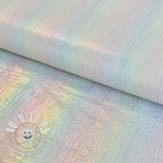 Tissu double gaze/mousseline FOIL Rainbow multicolour