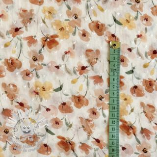 Viscose DOBBY Tossed orange digital print