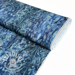 Viscose RADIANCE Abstract leaves blue digital print