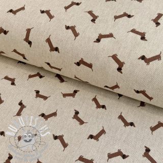 Tissu déco Linenlook LITTLE DACHSHUND DOG