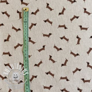 Tissu déco Linenlook LITTLE DACHSHUND DOG