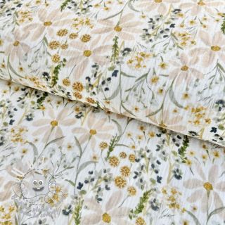 Tissu double gaze/mousseline Yellow flowie digital print