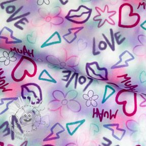 Jersey Girly graffiti light lavender digital print