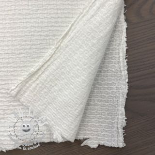 Tissu coton DOBBY Crinkle off white