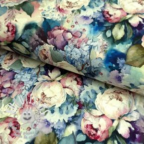 Jersey VISCOSE LYCRA HEAVY Flower canvas design A digital print