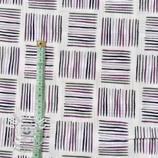 Tissu coton Square stripes Snoozy violet