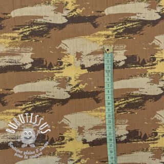 Tissu coton Graffiti camouflage camel