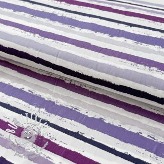 Tissu coton Big stripes Snoozy violet