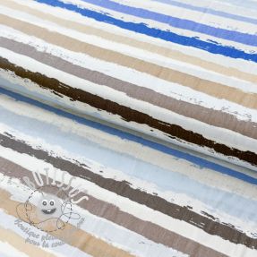 Tissu coton Big stripes Snoozy old blue