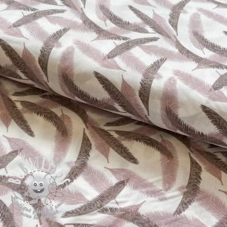 Tissu coton Cocos leaf small old pink