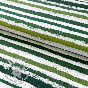 Tissu coton Big stripes Snoozy camo green