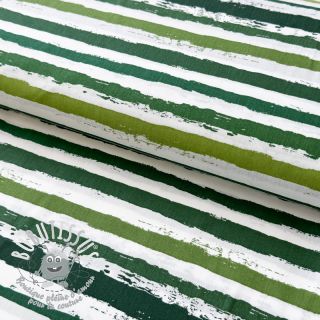 Tissu coton Big stripes Snoozy camo green