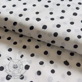 Tissu coton Draw dots Snoozy white