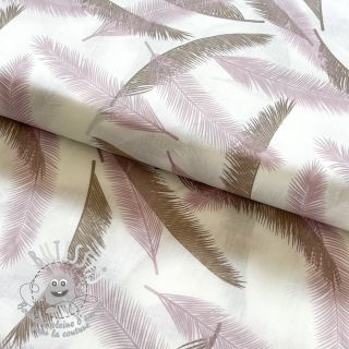 Tissu coton Cocos Leaf old pink