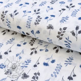 Tissu double gaze/mousseline Cynthi flowers Snoozy design B