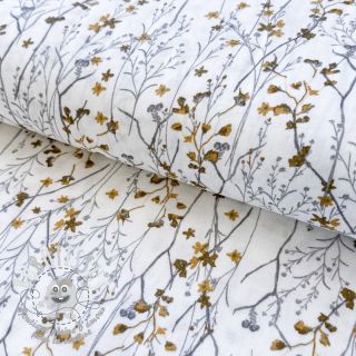 Tissu double gaze/mousseline Mille fleurs Snoozy ochre