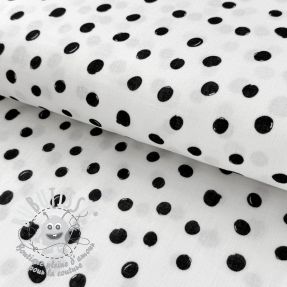 Tissu double gaze/mousseline Draw dots Snoozy white