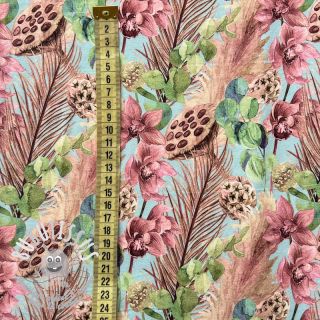 Jersey Painted flowers SNOOZY design A digital print