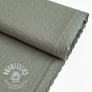 Tissu coton Embroidery 2 side army green