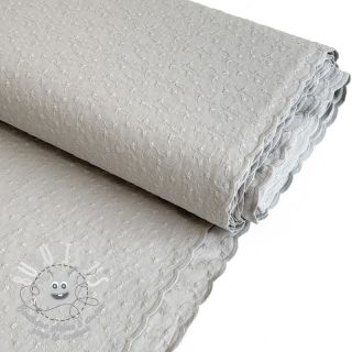 Tissu coton Embroidery 2 side light grey