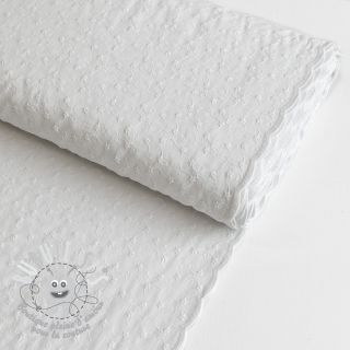 Tissu coton Embroidery 2 side white