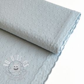 Tissu coton Embroidery 2 side baby blue