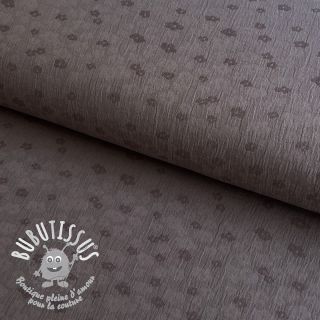 Tissu double gaze/mousseline MELANGE JACQUARD taupe