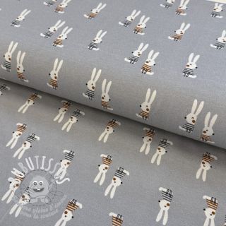 Jersey Bunny buddies grey digital print