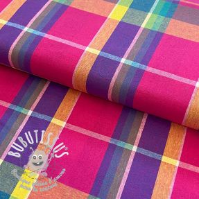 Tissu coton Check madras purple