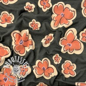 Jersey Flowers anthracite melange