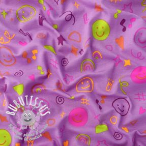 Jersey Neon doodles lavender