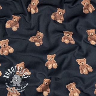 Jersey Teddy bears navy digital print ORGANIC