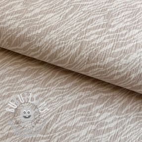 Tissu double gaze/mousseline Animal pattern taupe