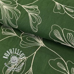 Viscose lin EMBROIDERY Greenery