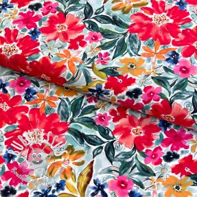 Viscose RADIANCE Gentle flowers red digital print