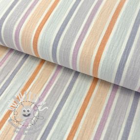 Tissu double gaze/mousseline YARN DYED MULTI Stripes lilac orange