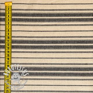 Viscose lin Doubled stripes black