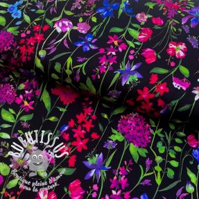 Viscose SATIN Dark meadow digital print