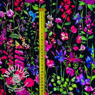 Viscose SATIN Dark meadow digital print