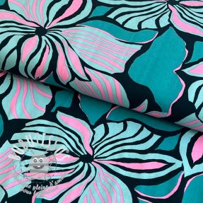 Viscose ECOVERO Florals petrol digital print