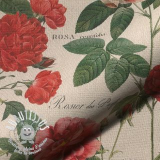 Tissu déco Linenlook premium Vintage Rose Garden digital print