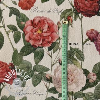 Tissu déco Linenlook premium Vintage Rose Garden digital print