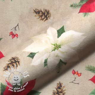 Tissu déco Classic Poinsettia Flower digital print